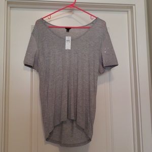 Ann Taylor grey short sleeve shirt
